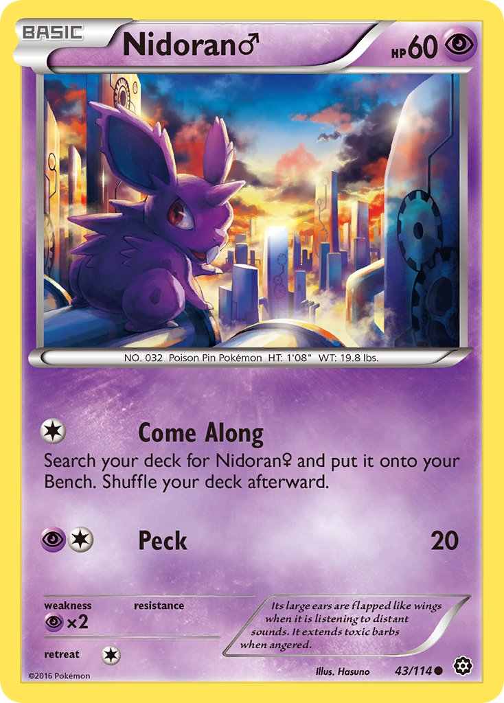 Nidoran♂ - 43/114 - Steam Siege - Card Cavern
