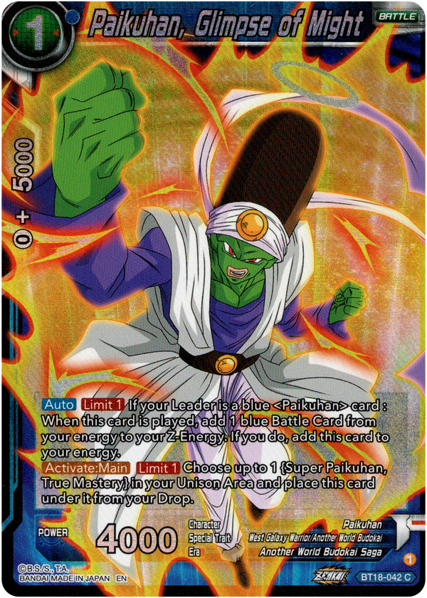 Paikuhan, Glimpse of Might - BT18-042 - Dawn of the Z-Legends - Parallel Foil - Card Cavern
