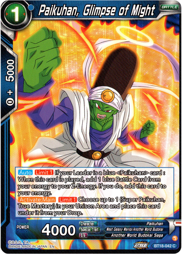 Paikuhan, Glimpse of Might - BT18-042 - Dawn of the Z-Legends - Card Cavern