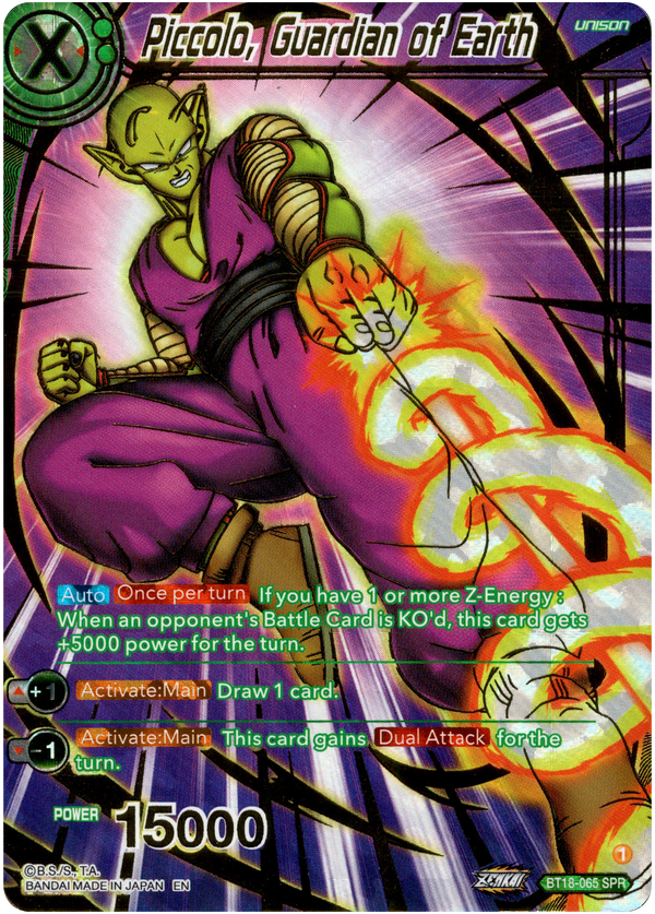 Piccolo, Guardian of Earth Special Rare - BT18-065 - Dawn of the Z-Legends - Card Cavern