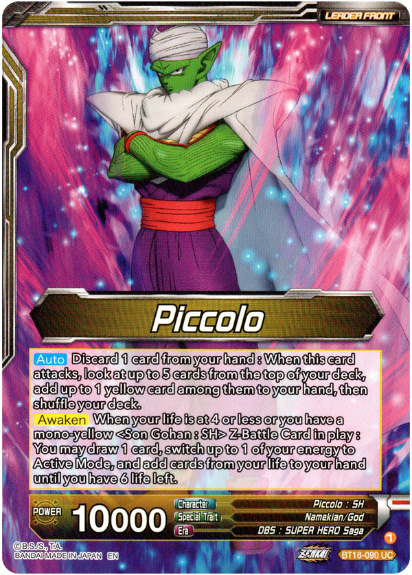 Piccolo // Piccolo, Facing New Foes - BT18-090 - Dawn of the Z-Legends - Card Cavern