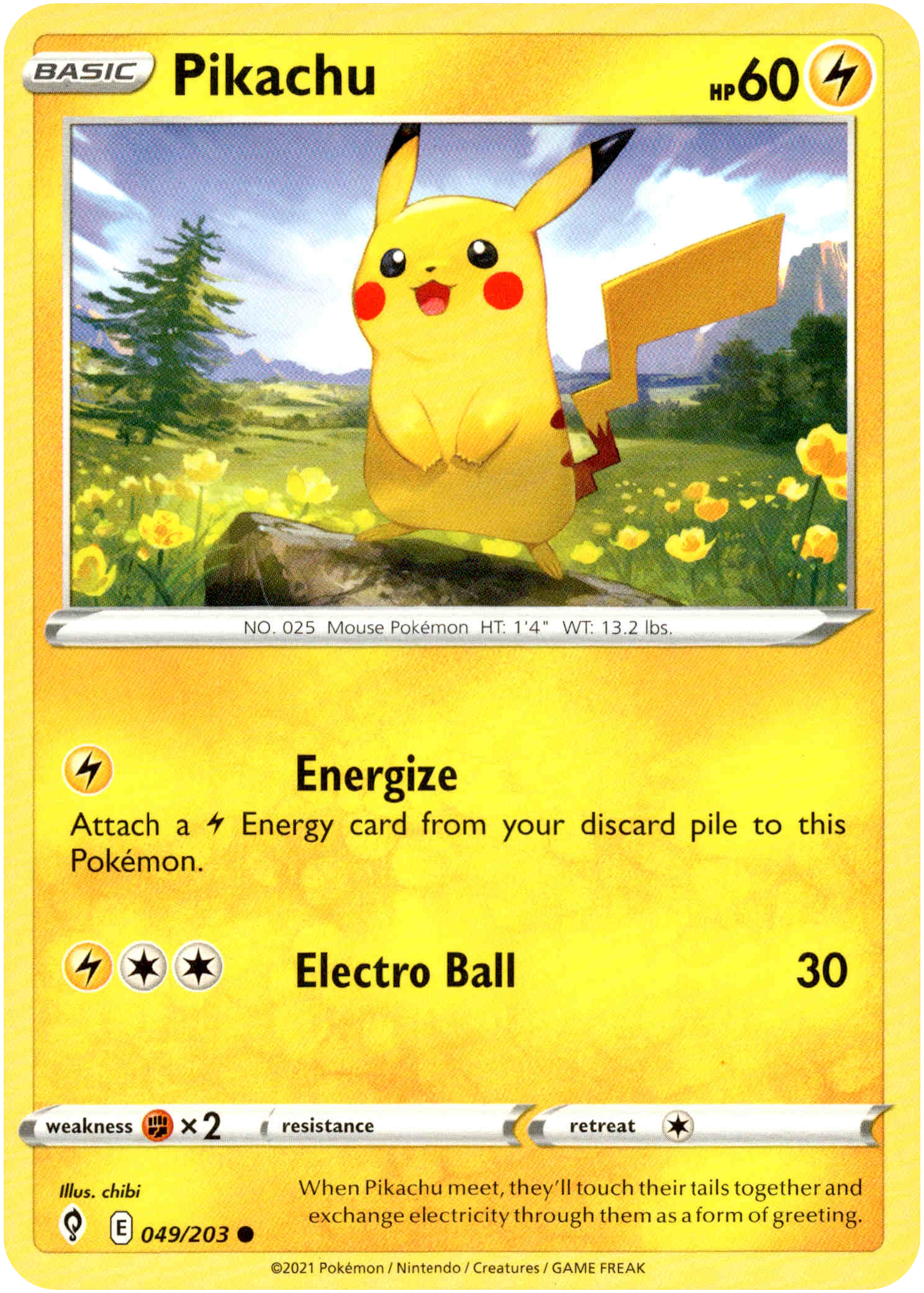 Pikachu - 049/203 - Evolving Skies - Card Cavern