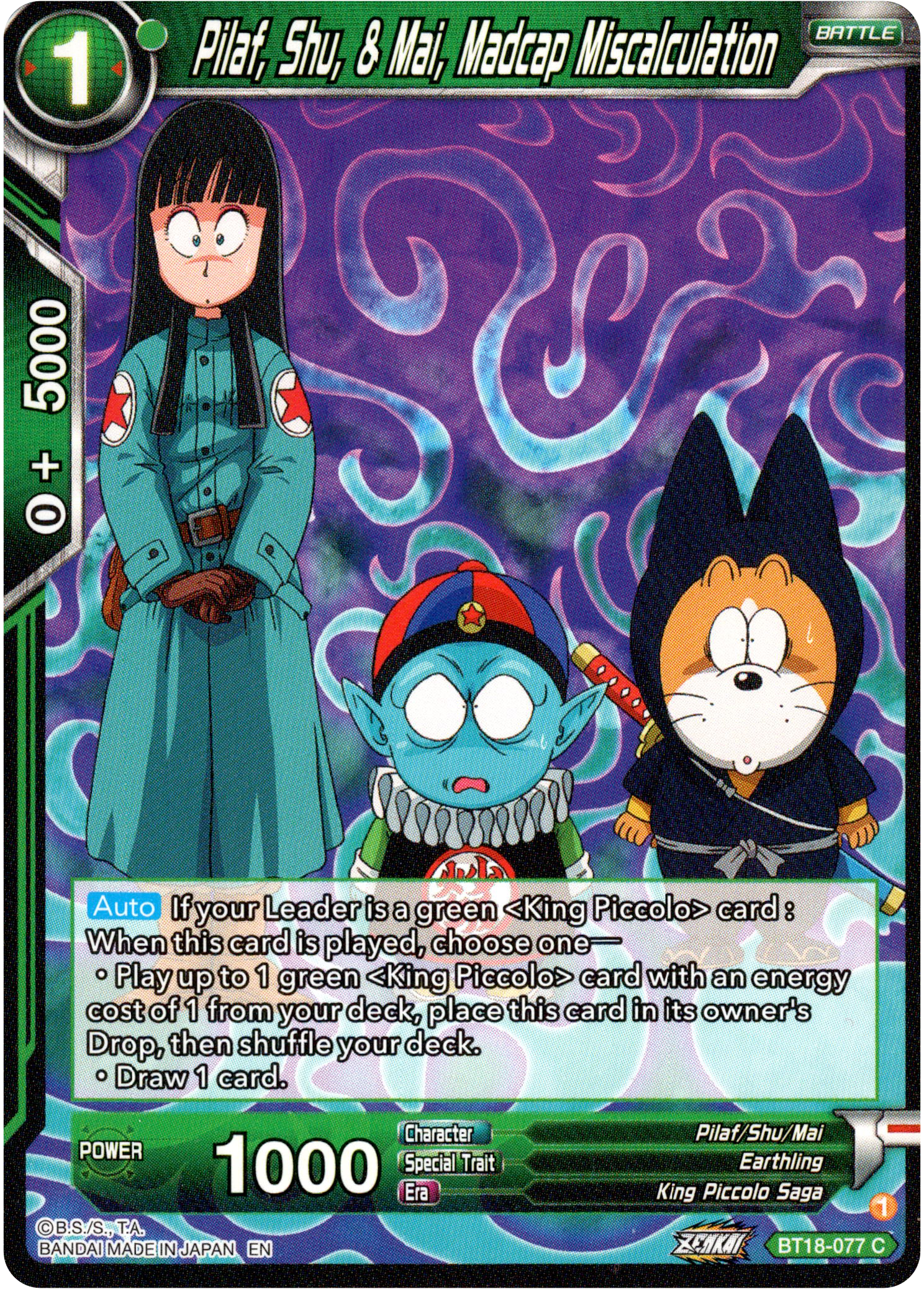 Pilaf, Shu, & Mai, Madcap Miscalculation - BT18-077 - Dawn of the Z-Legends - Card Cavern