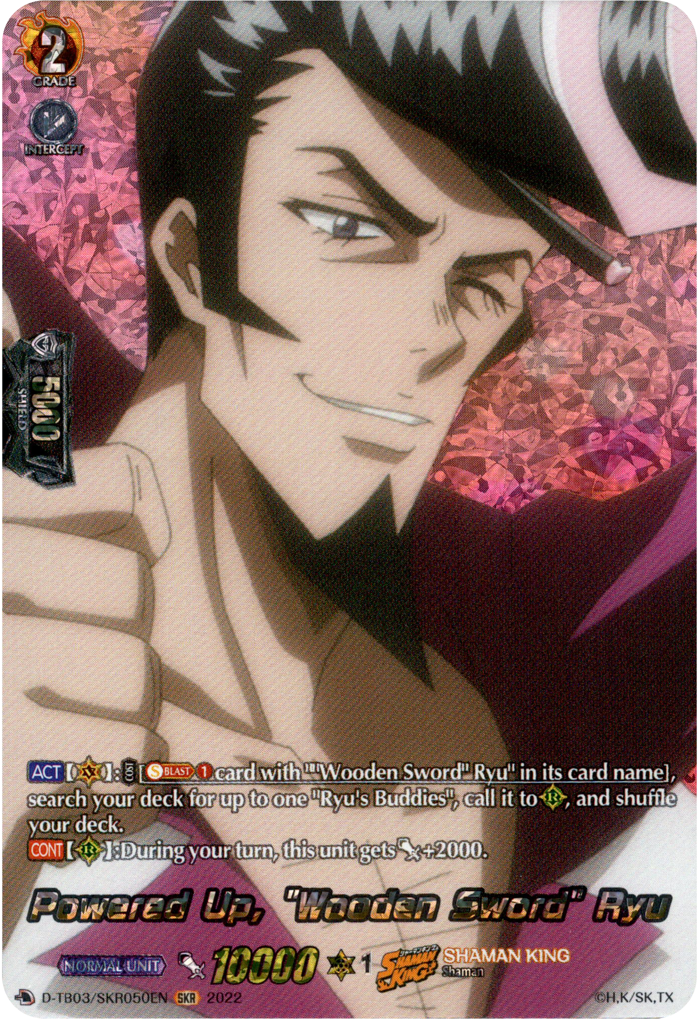 Powered Up, "Wooden Sword" Ryu - D-TB03/SKR050EN - Shaman King - Card Cavern
