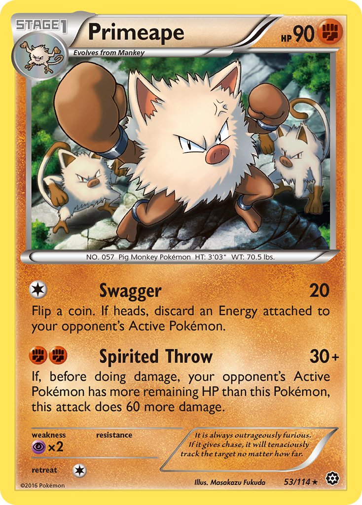 Primeape - 53/114 - Steam Siege - Card Cavern