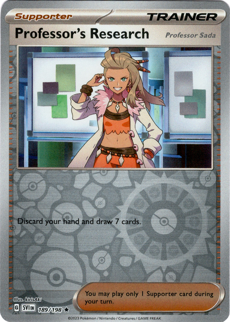 holographic trainer card Professor's Research - 189/198 - Scarlet & Violet
