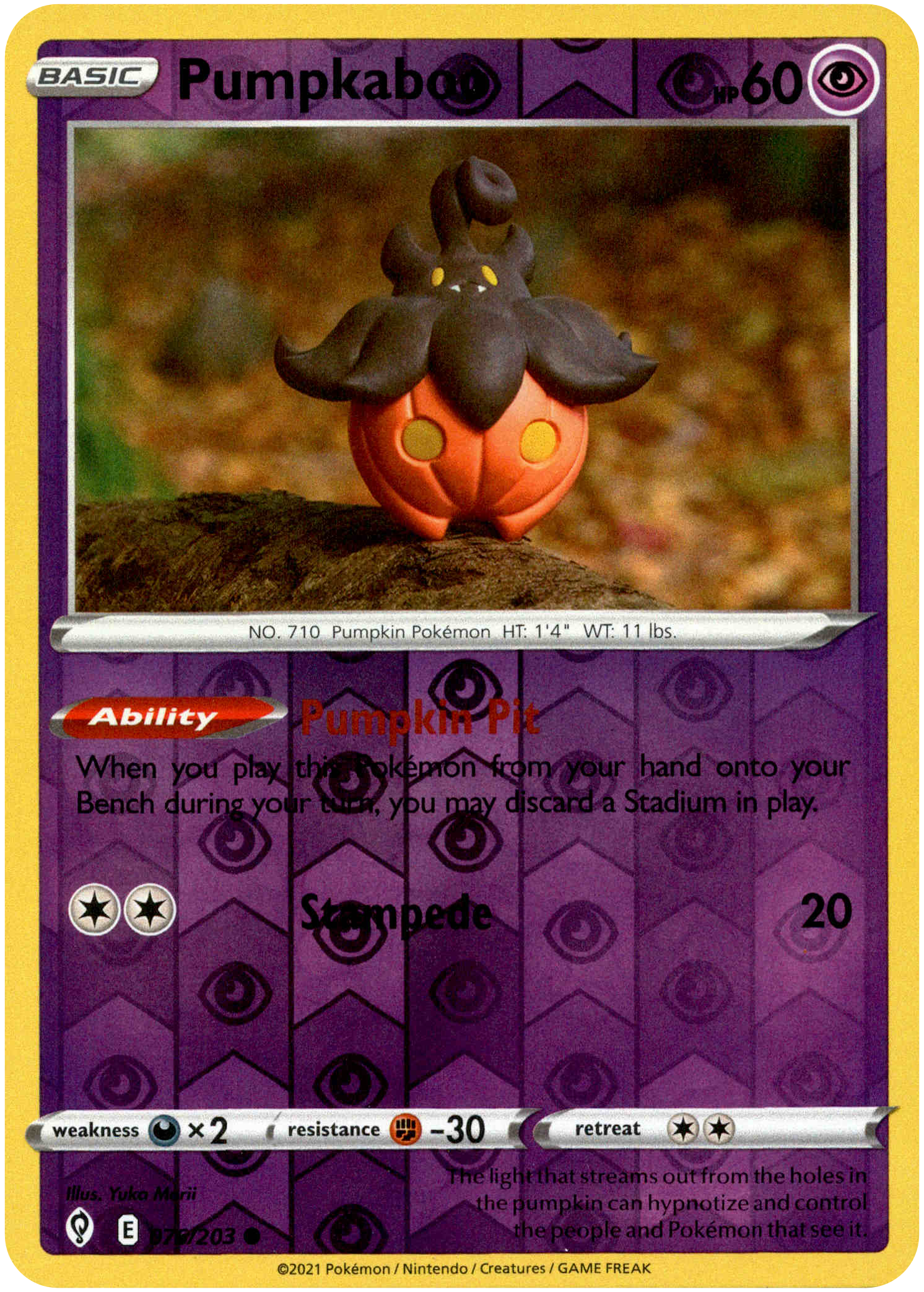 Pumpkaboo - 076/203 - Evolving Skies - Reverse Holo - Card Cavern