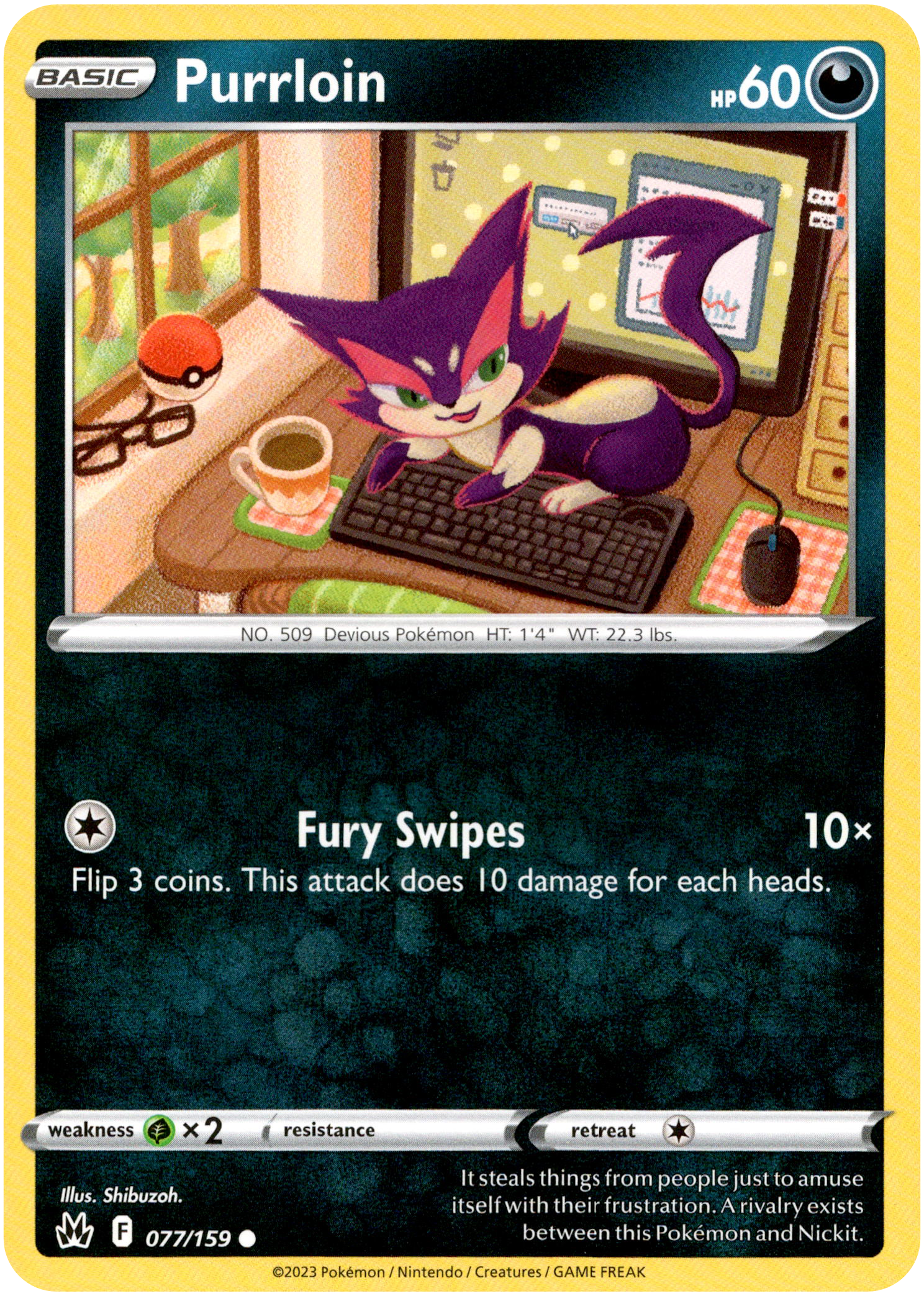 Purrloin - 077/159 - Crown Zenith - Card Cavern