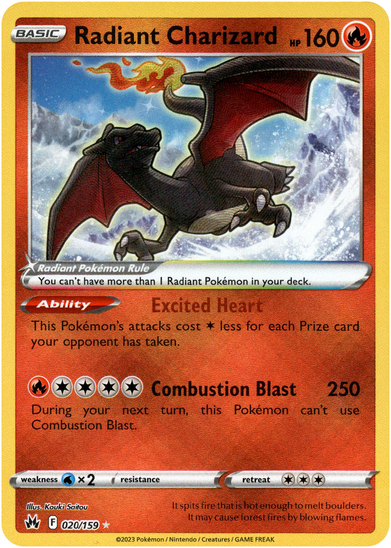 Radiant Charizard - 020/159 - Crown Zenith - Holo - Card Cavern