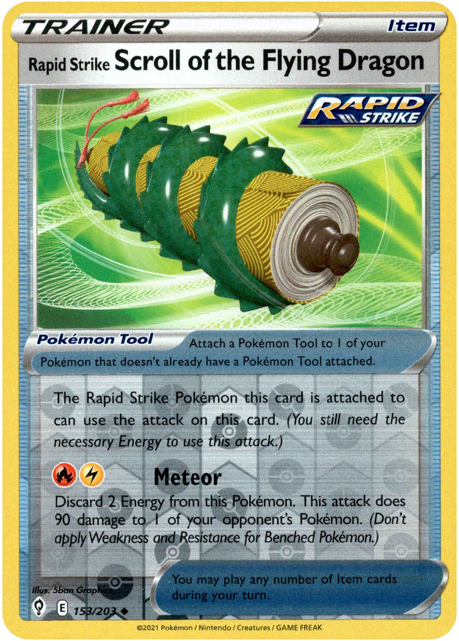 Rapid Strike Scroll of the Flying Dragon - 153/203 - Evolving Skies - Reverse Holo - Card Cavern