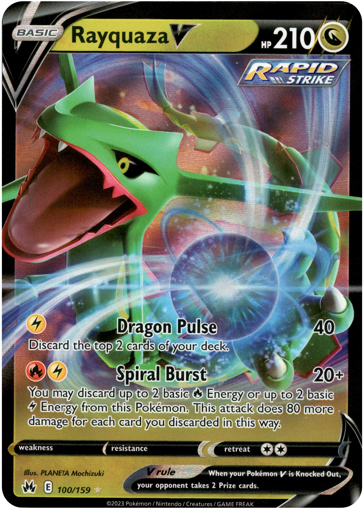Rayquaza V - 100/159 - Crown Zenith - Holo - Card Cavern