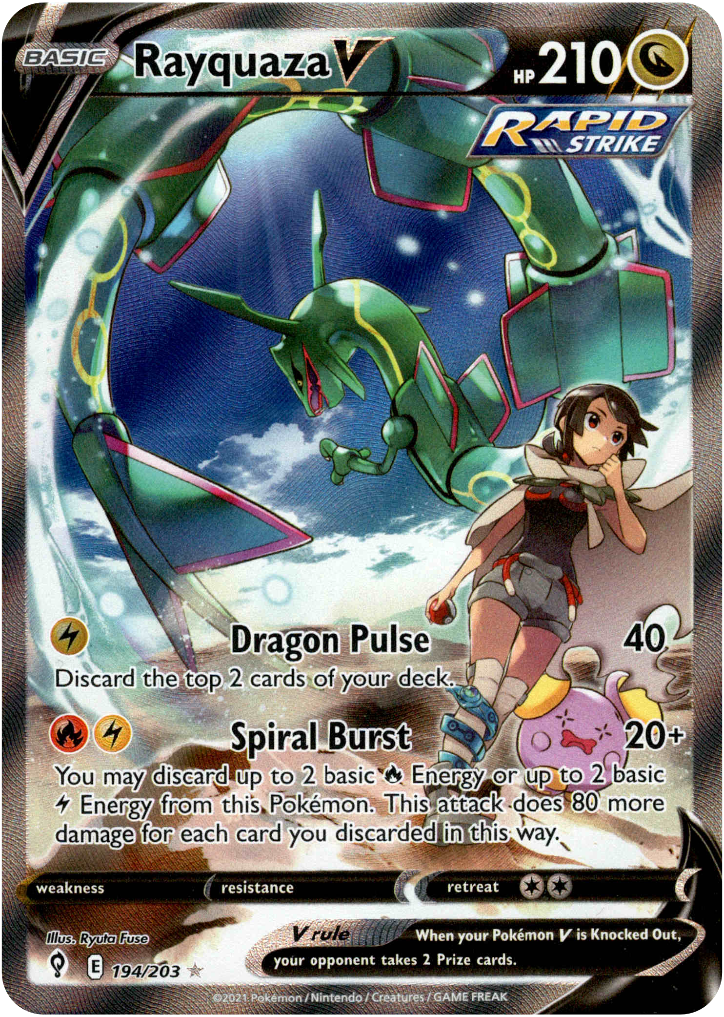 Rayquaza V Alternate Art - 194/203 - Evolving Skies - Holo - Card Cavern