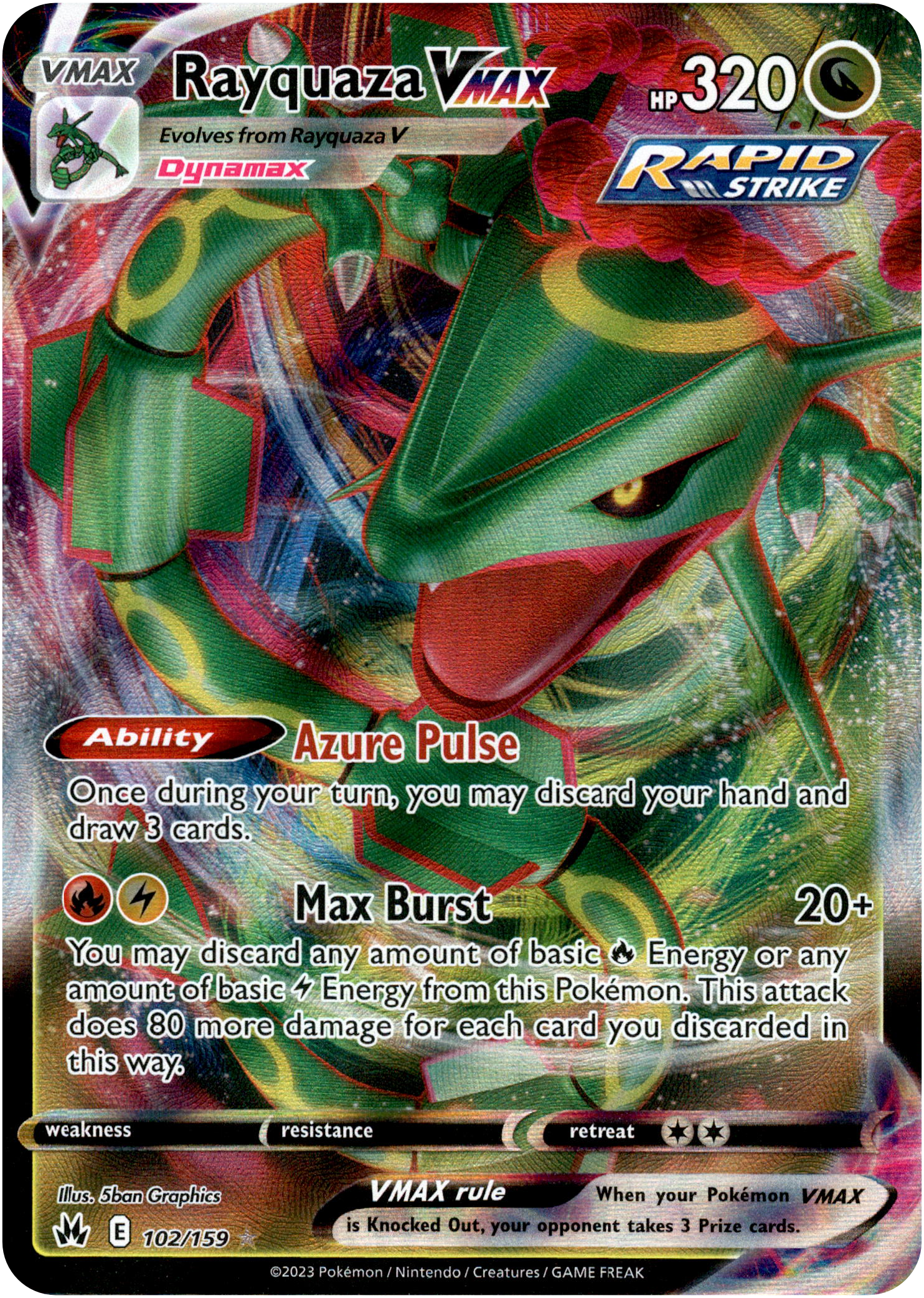 Rayquaza VMAX - 102/159 - Crown Zenith - Holo - Card Cavern