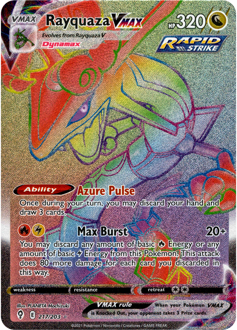 Rayquaza VMAX Hyper Rare - 217/203 - Evolving Skies - Holo  Card Cavern  Trading Cards, LLC