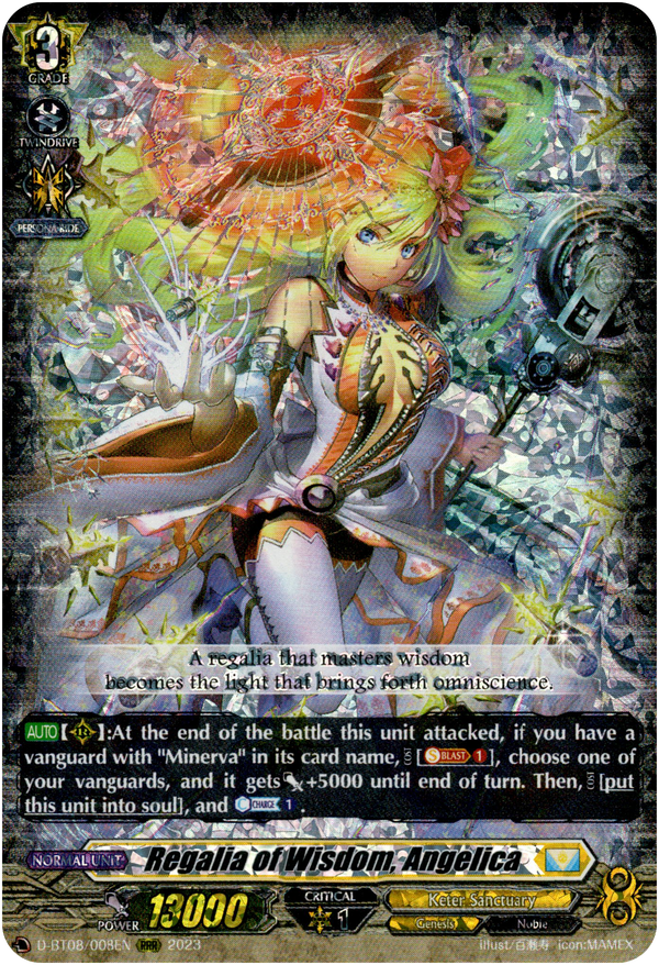Regalia of Wisdom, Angelica - D-BT08/008EN - Minerva Rising - Card Cavern