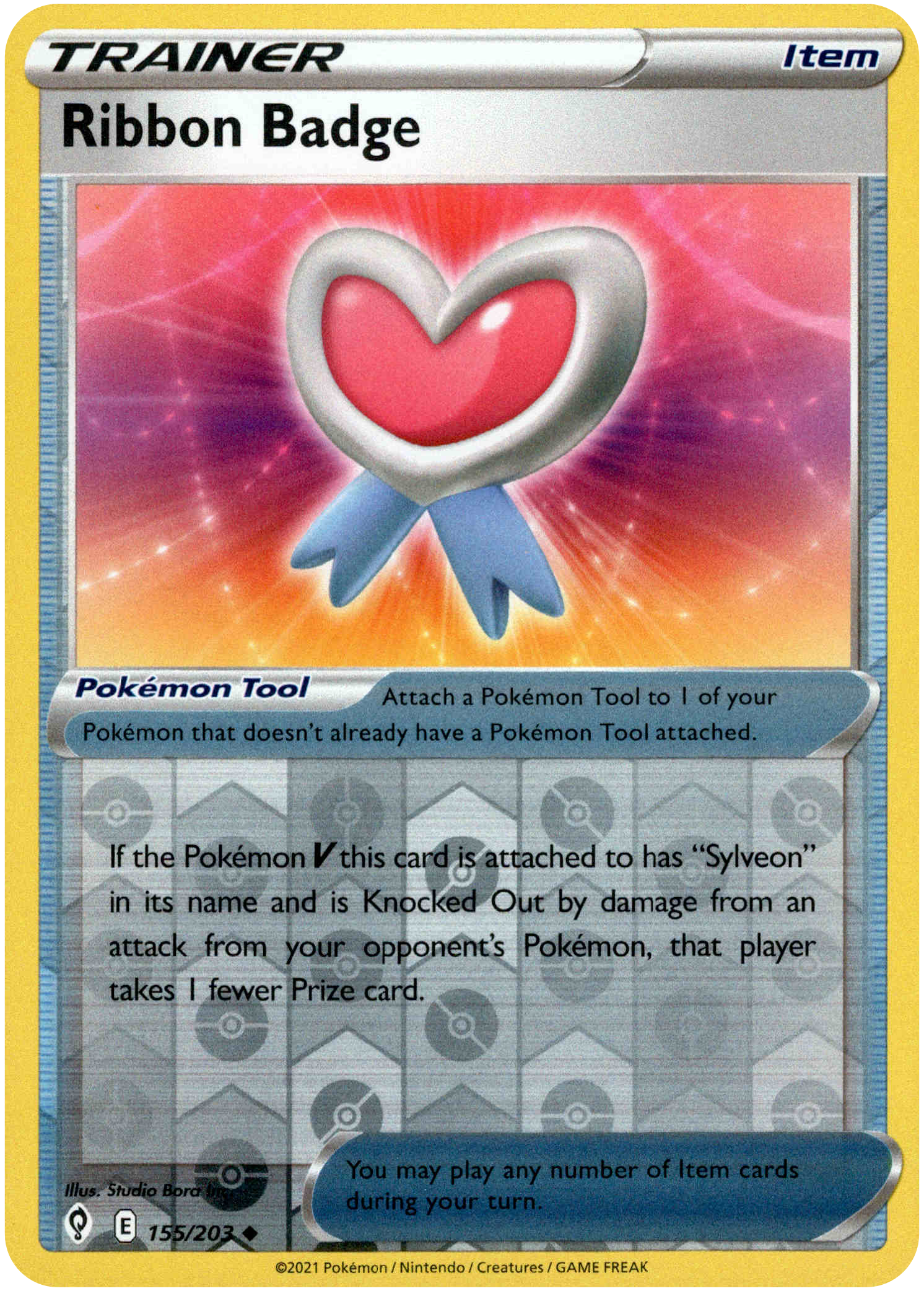 Ribbon Badge - 155/203 - Evolving Skies - Reverse Holo - Card Cavern