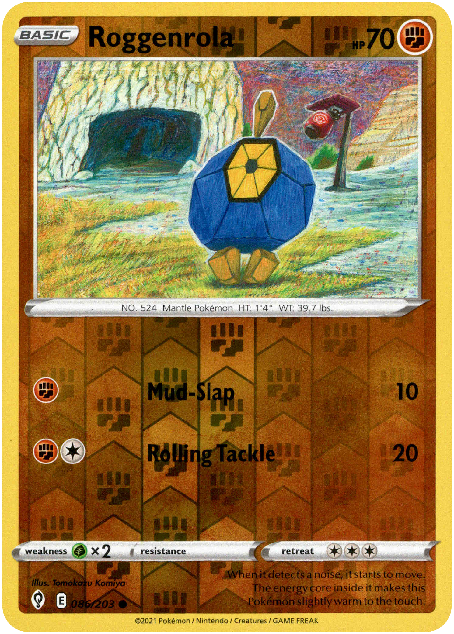 Roggenrola - 086/203 - Evolving Skies - Reverse Holo - Card Cavern