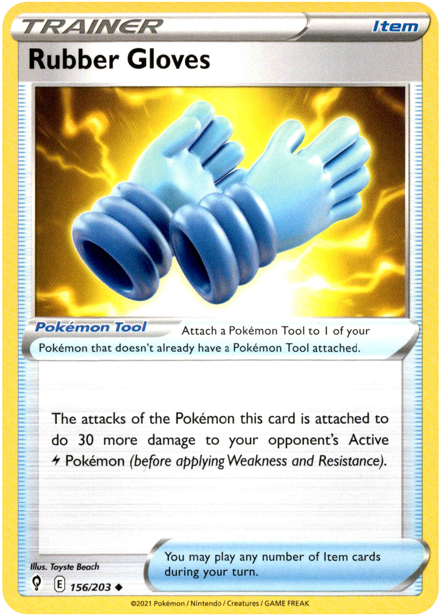 Rubber Gloves - 156/203 - Evolving Skies - Card Cavern
