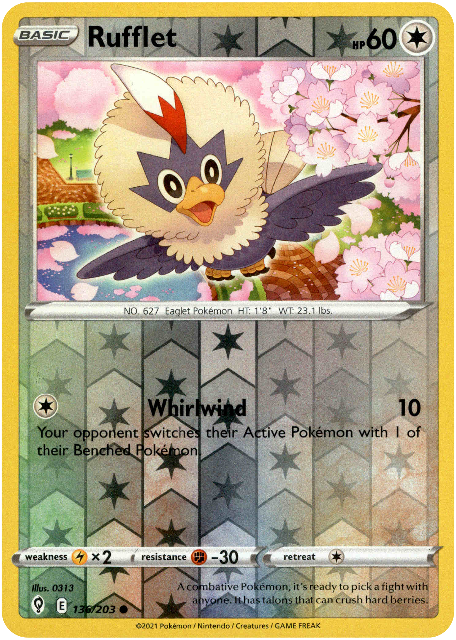 Rufflet - 136/203 - Evolving Skies - Reverse Holo - Card Cavern