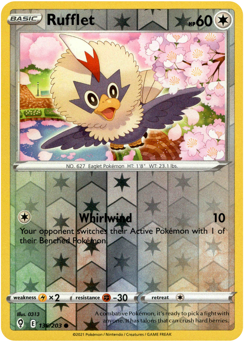 rufflet pokemon card Rufflet - 136/203 - Evolving Skies