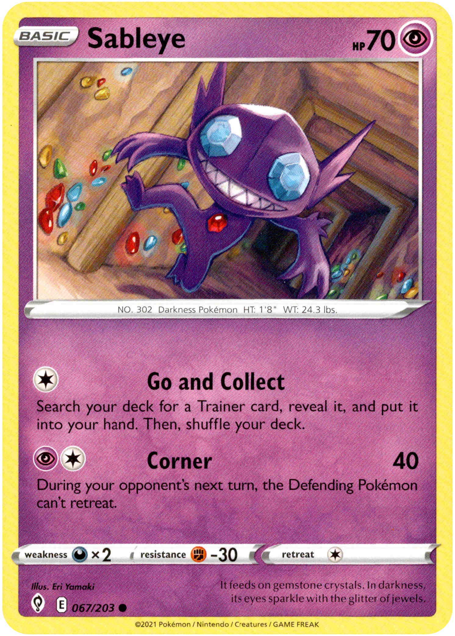 Sableye - 067/203 - Evolving Skies - Card Cavern