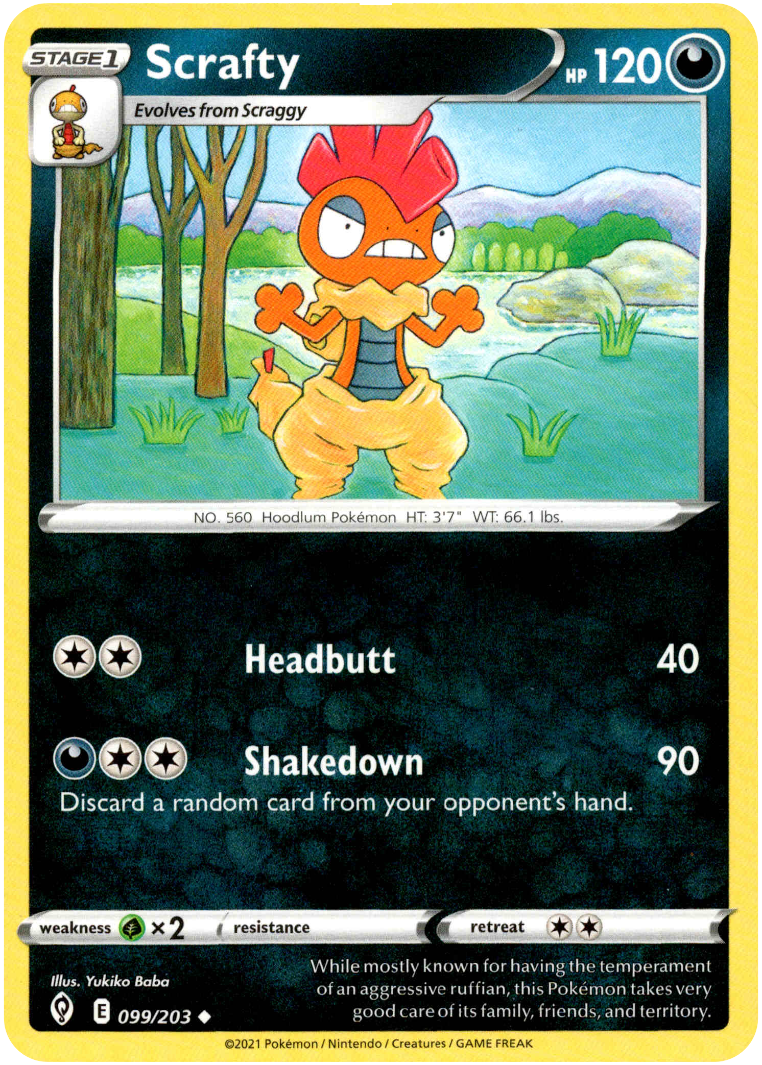 Scrafty - 099/203 - Evolving Skies - Card Cavern