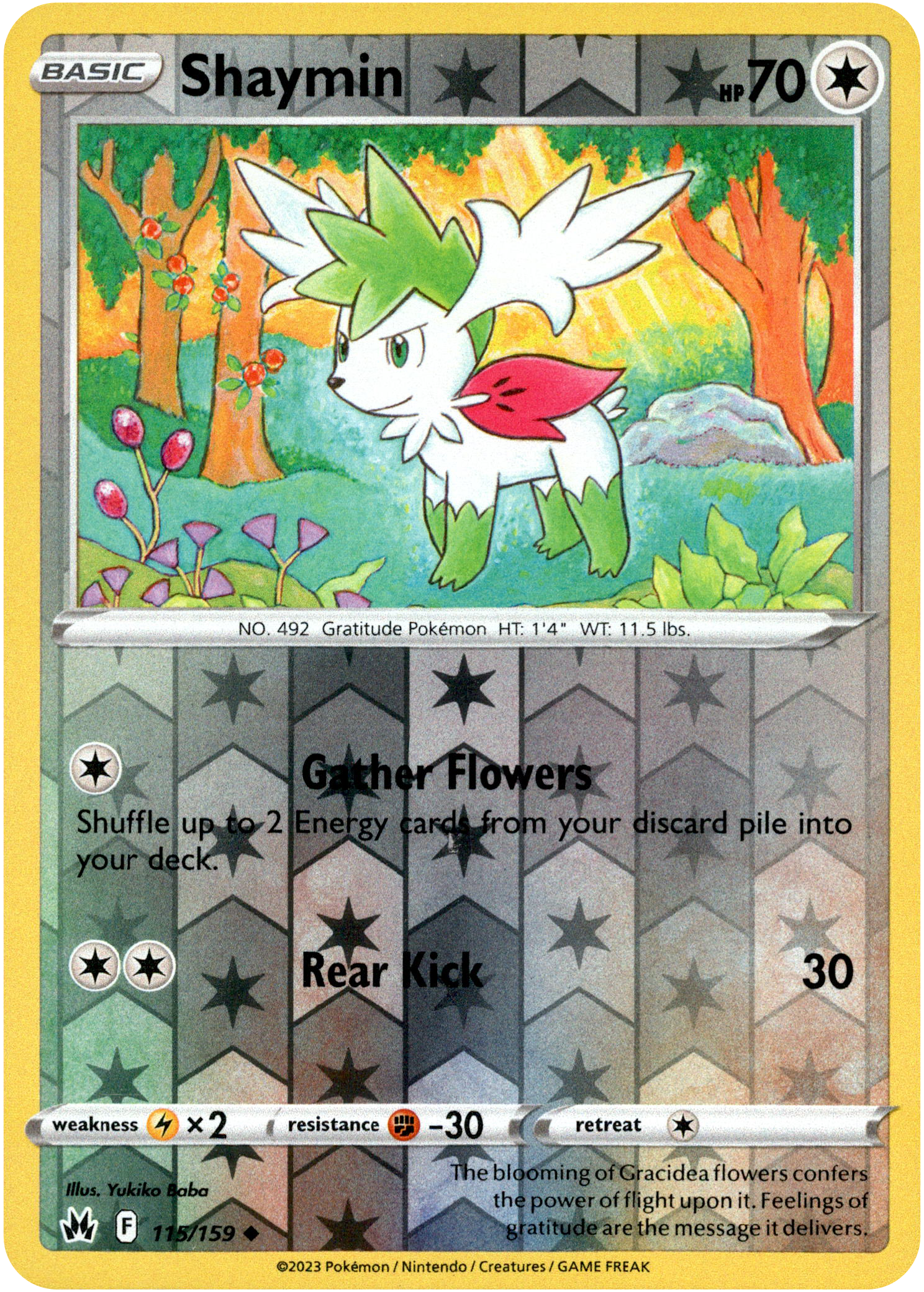 Shaymin - 115/159 - Crown Zenith - Reverse Holo - Card Cavern