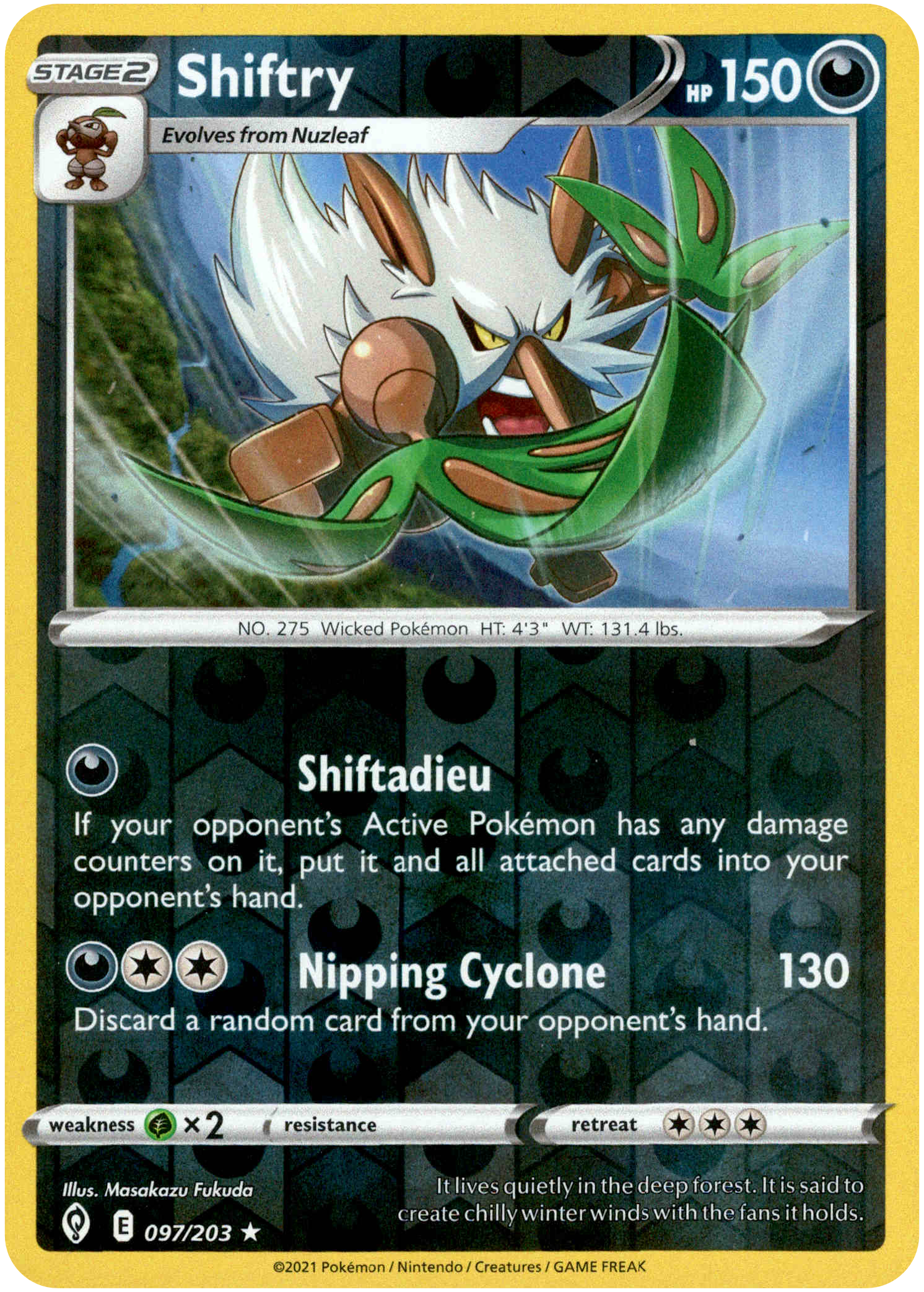 Shiftry - 097/203 - Evolving Skies - Reverse Holo - Card Cavern