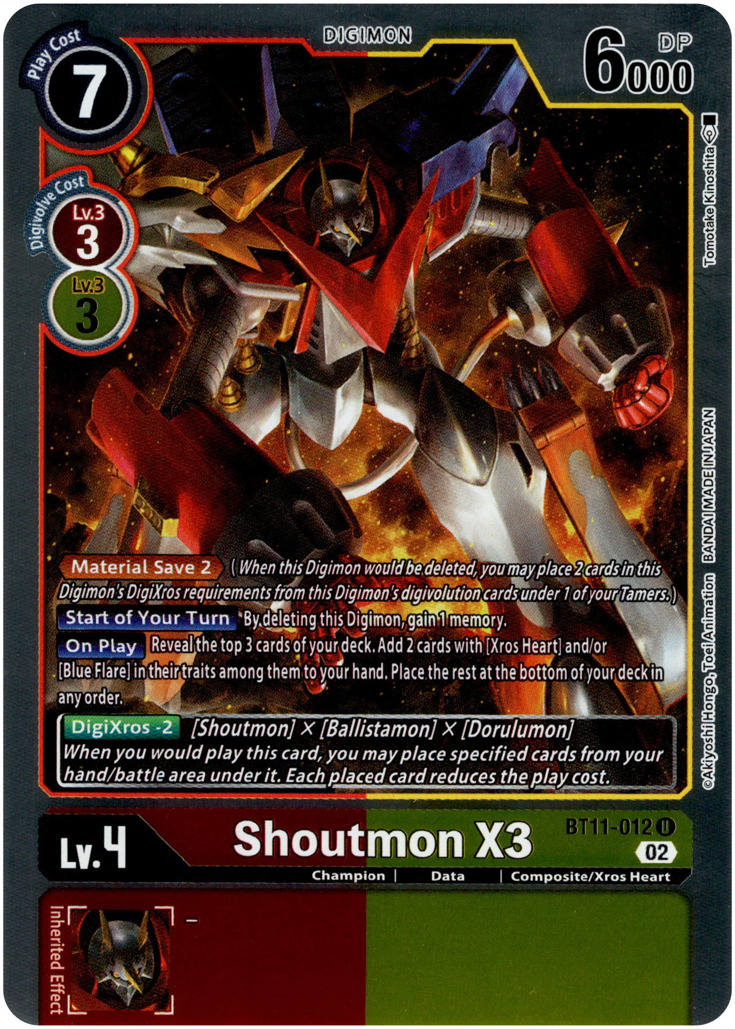 Shoutmon X3 - BT11-012 U - Dimensional Phase - Foil - Card Cavern