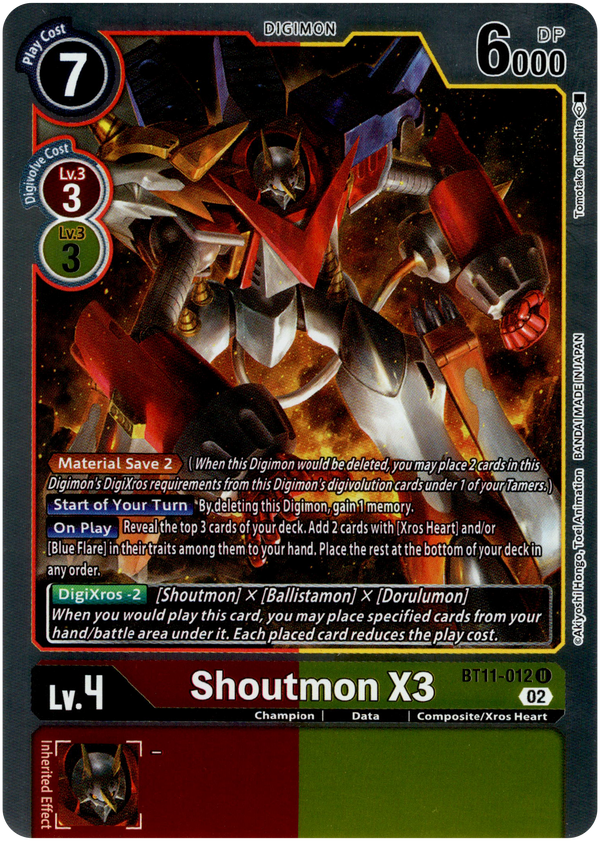 Shoutmon X3 - BT11-012 U - Dimensional Phase - Foil - Card Cavern