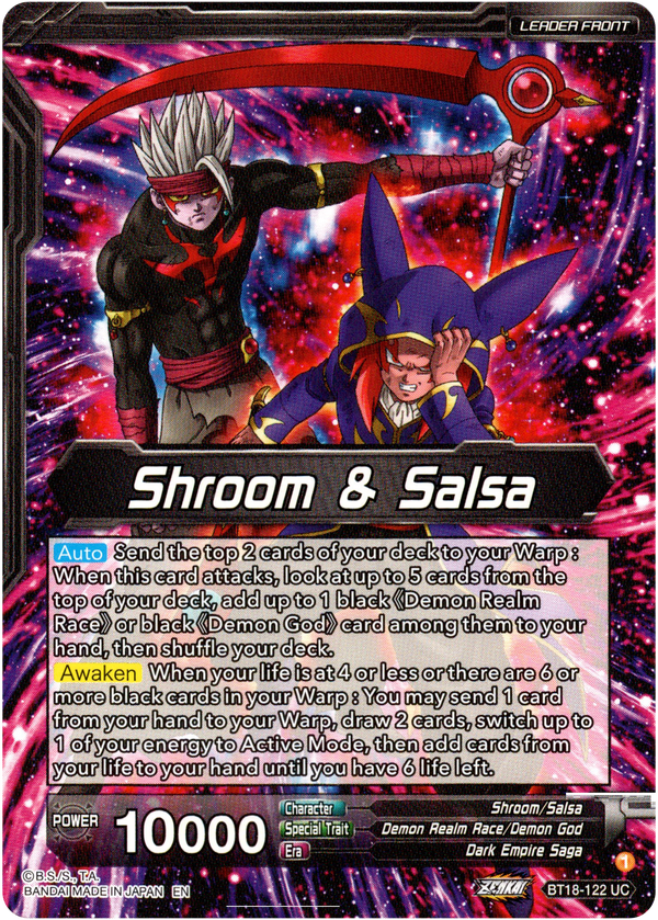 Shroom & Salsa // Demon God Shroom & Salsa, Deadly Genius - BT18-122 - Dawn of the Z-Legends - Card Cavern