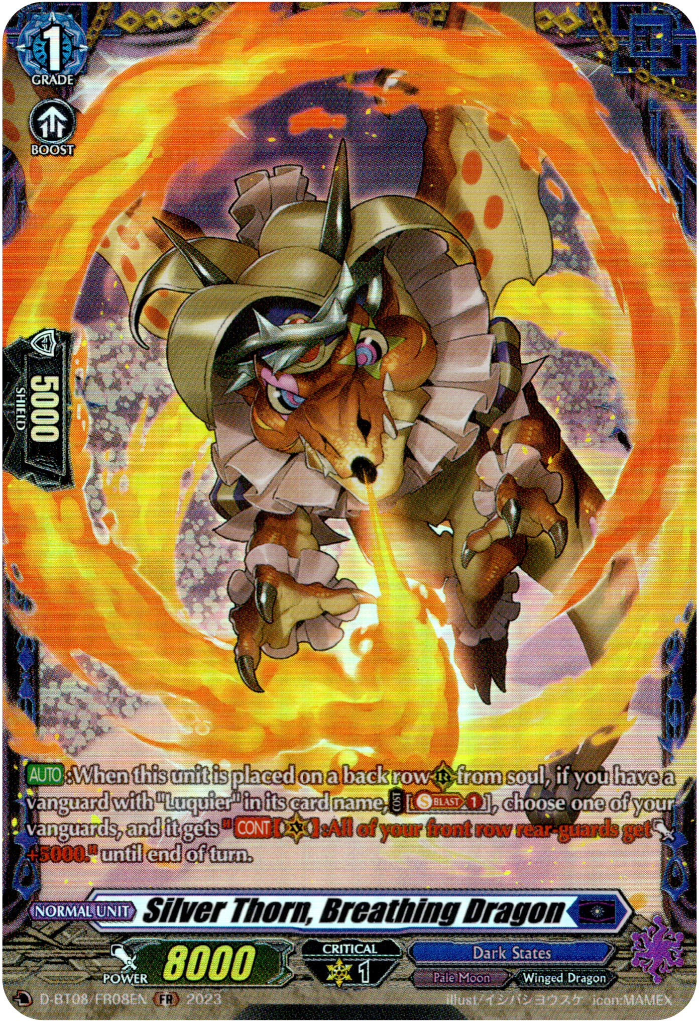 Silver Thorn, Breathing Dragon - D-BT08/FR08EN - Minerva Rising - Card Cavern