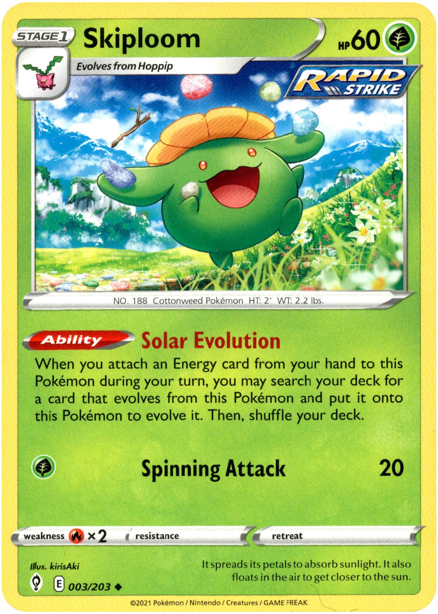 Skiploom - 003/203 - Evolving Skies - Card Cavern