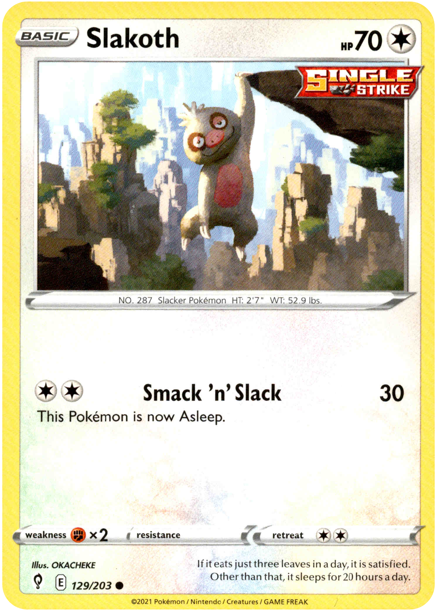Slakoth - 129/203 - Evolving Skies - Card Cavern