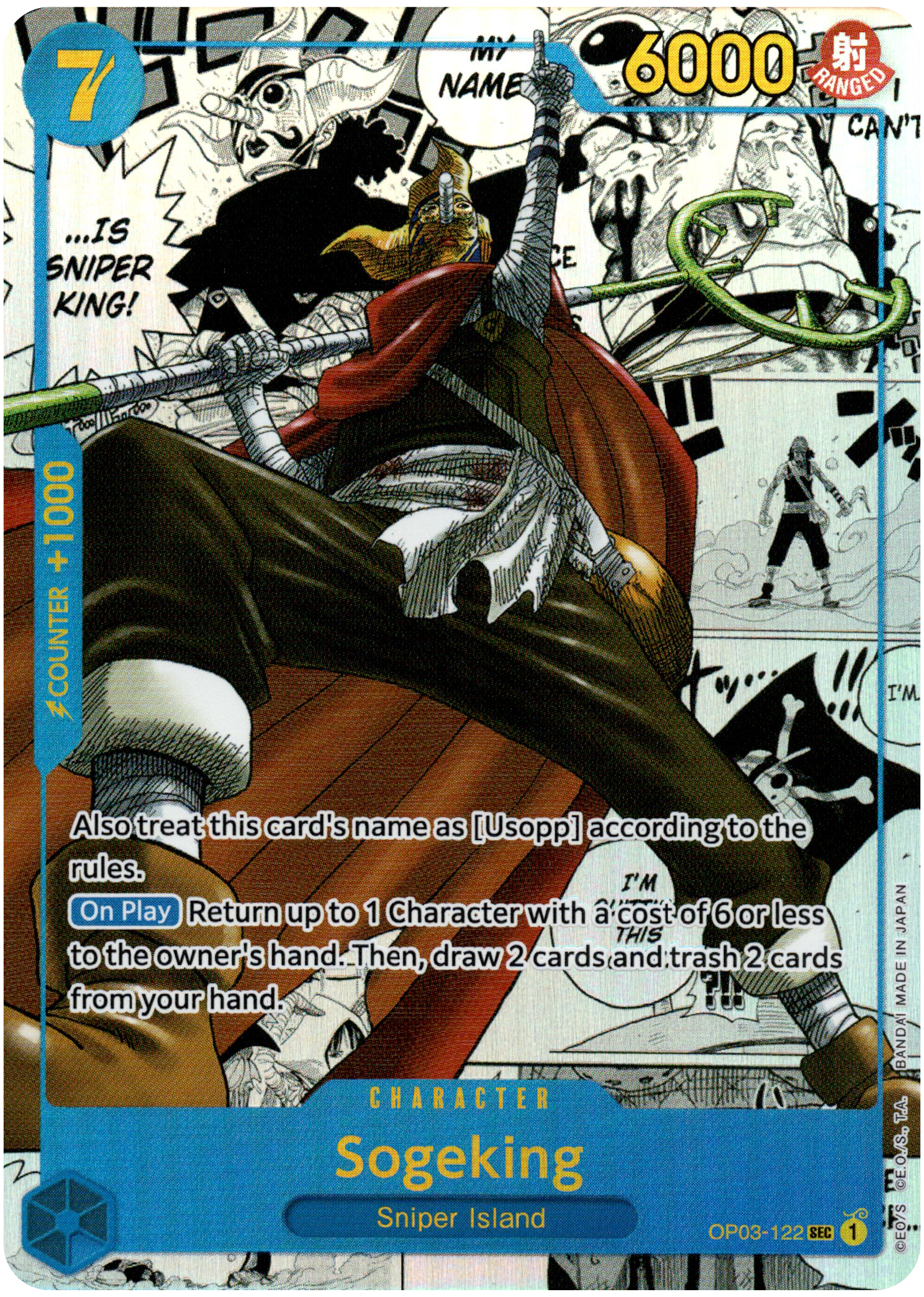 Sogeking Alternate Art (Manga) - OP03-122 SEC - Pillars of Strength - Foil - Card Cavern
