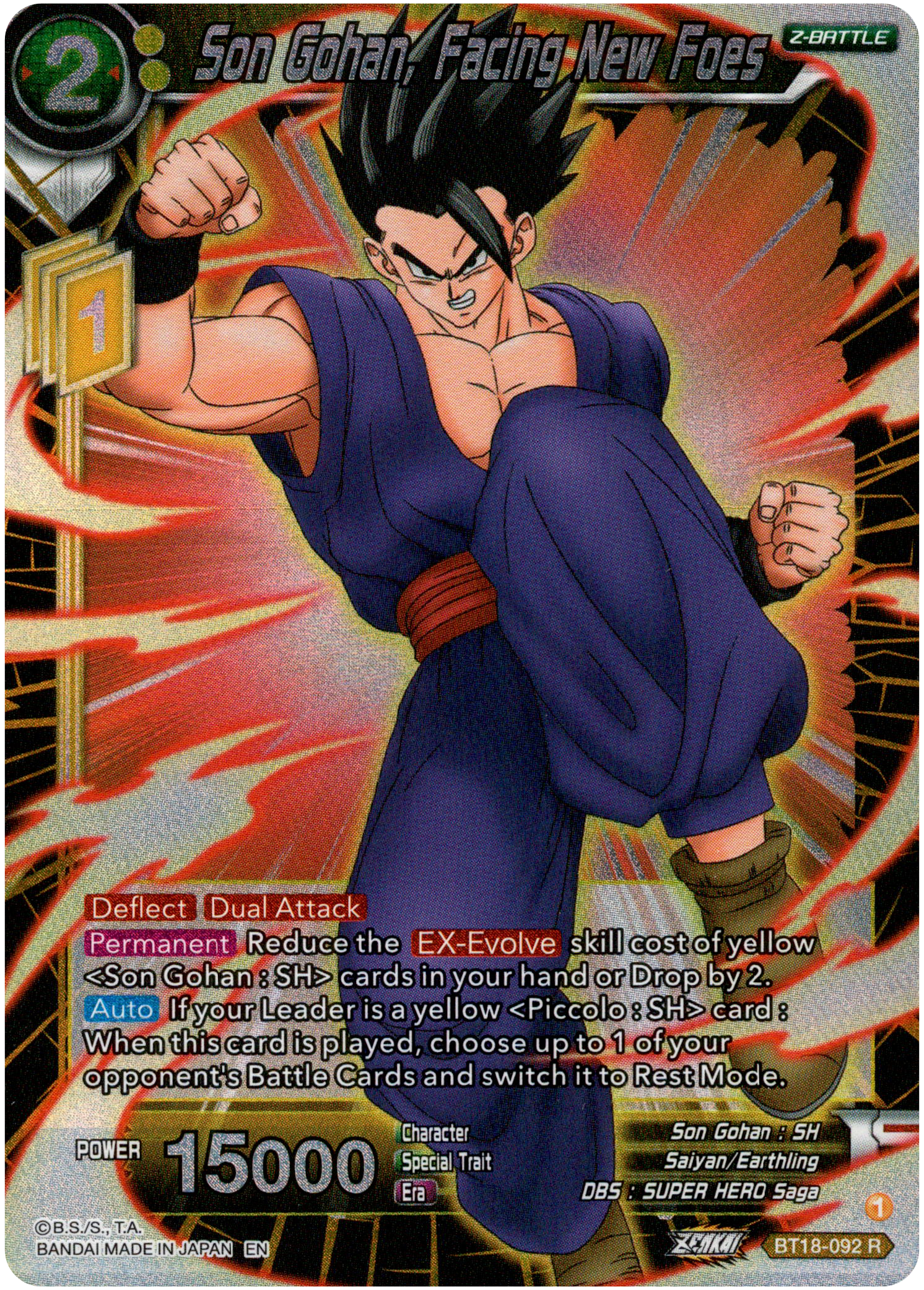 Son Gohan, Facing New Foes - BT18-092 - Dawn of the Z-Legends - Parallel Foil - Card Cavern