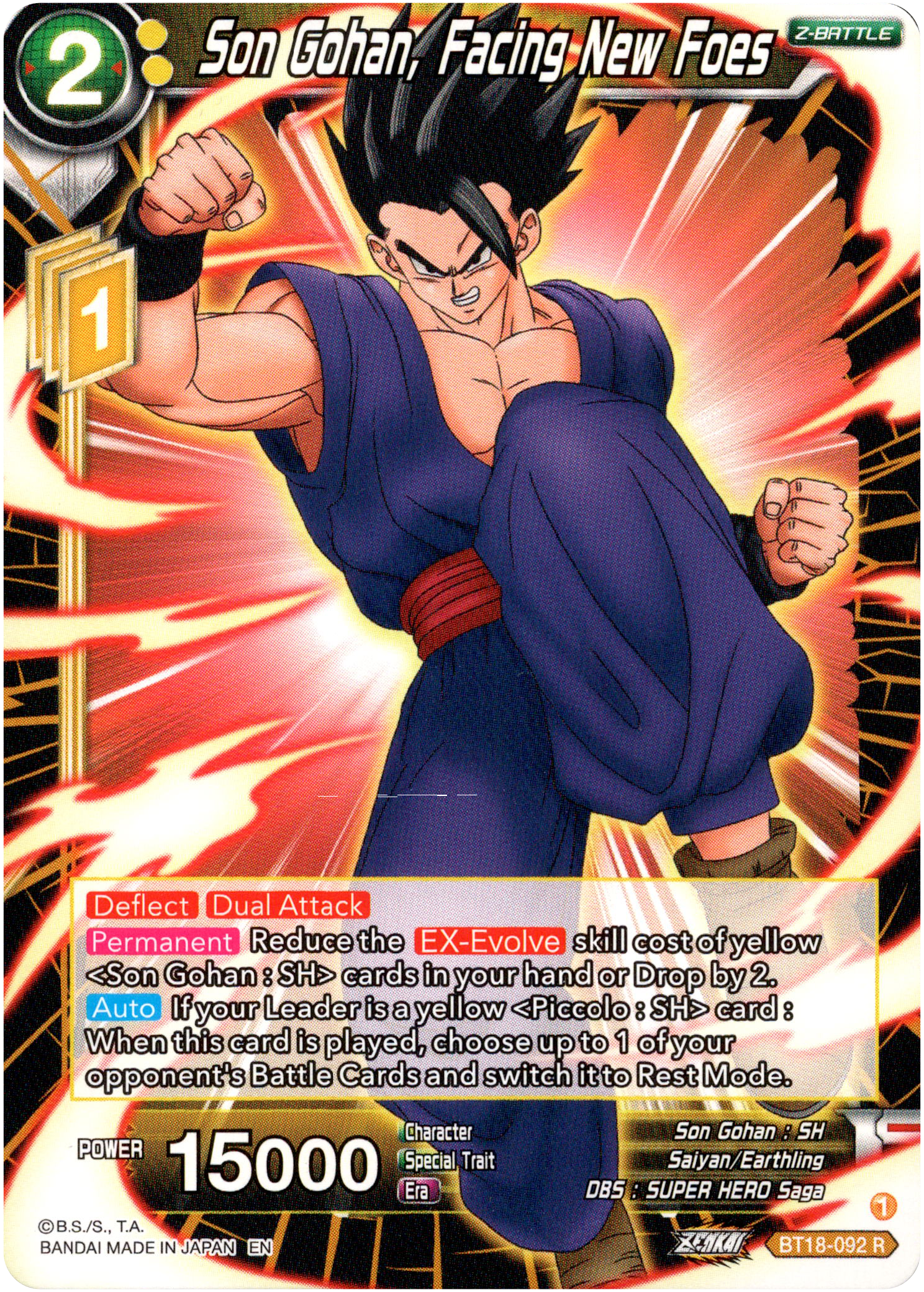 Son Gohan, Facing New Foes - BT18-092 - Dawn of the Z-Legends - Card Cavern