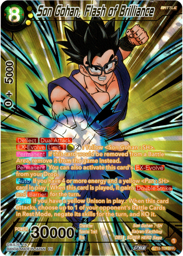 Son Gohan, Flash of Brilliance Special Rare - BT18-109 - Dawn of the Z-Legends - Card Cavern
