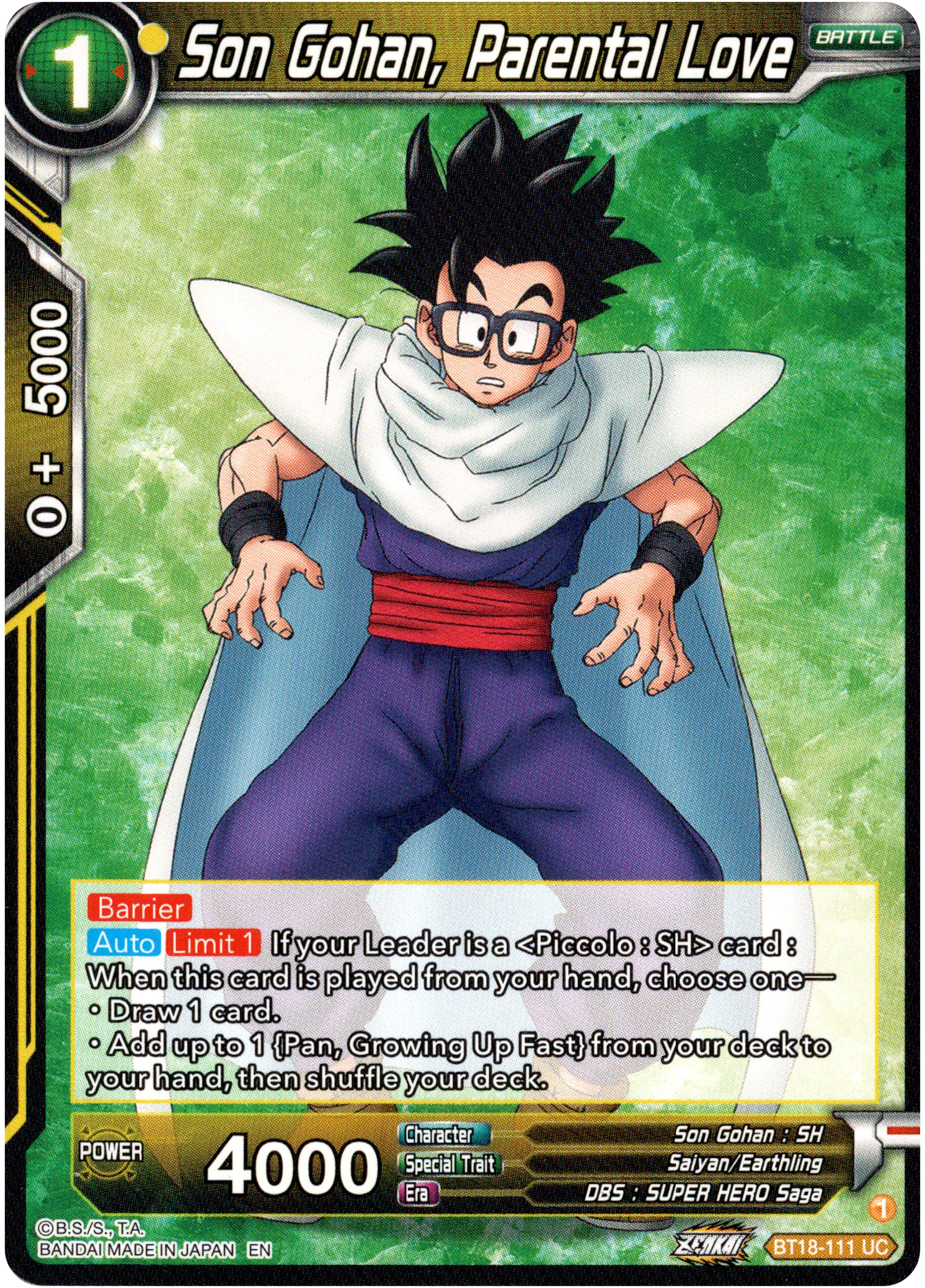 Son Gohan, Parental Love - BT18-111 - Dawn of the Z-Legends - Card Cavern