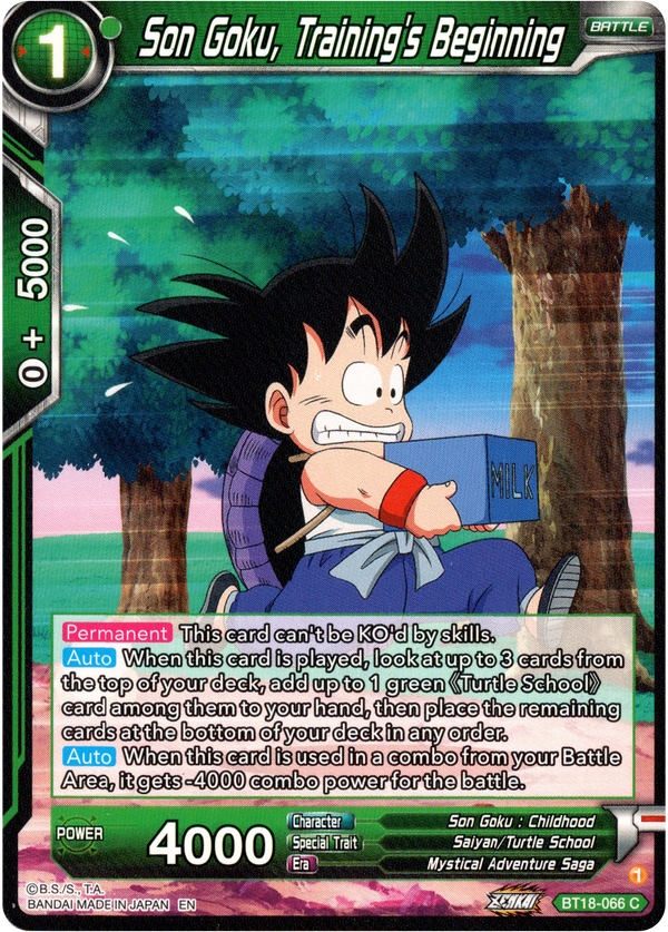 Son Goku, Training's Beginning - BT18-066 - Dawn of the Z-Legends - Card Cavern