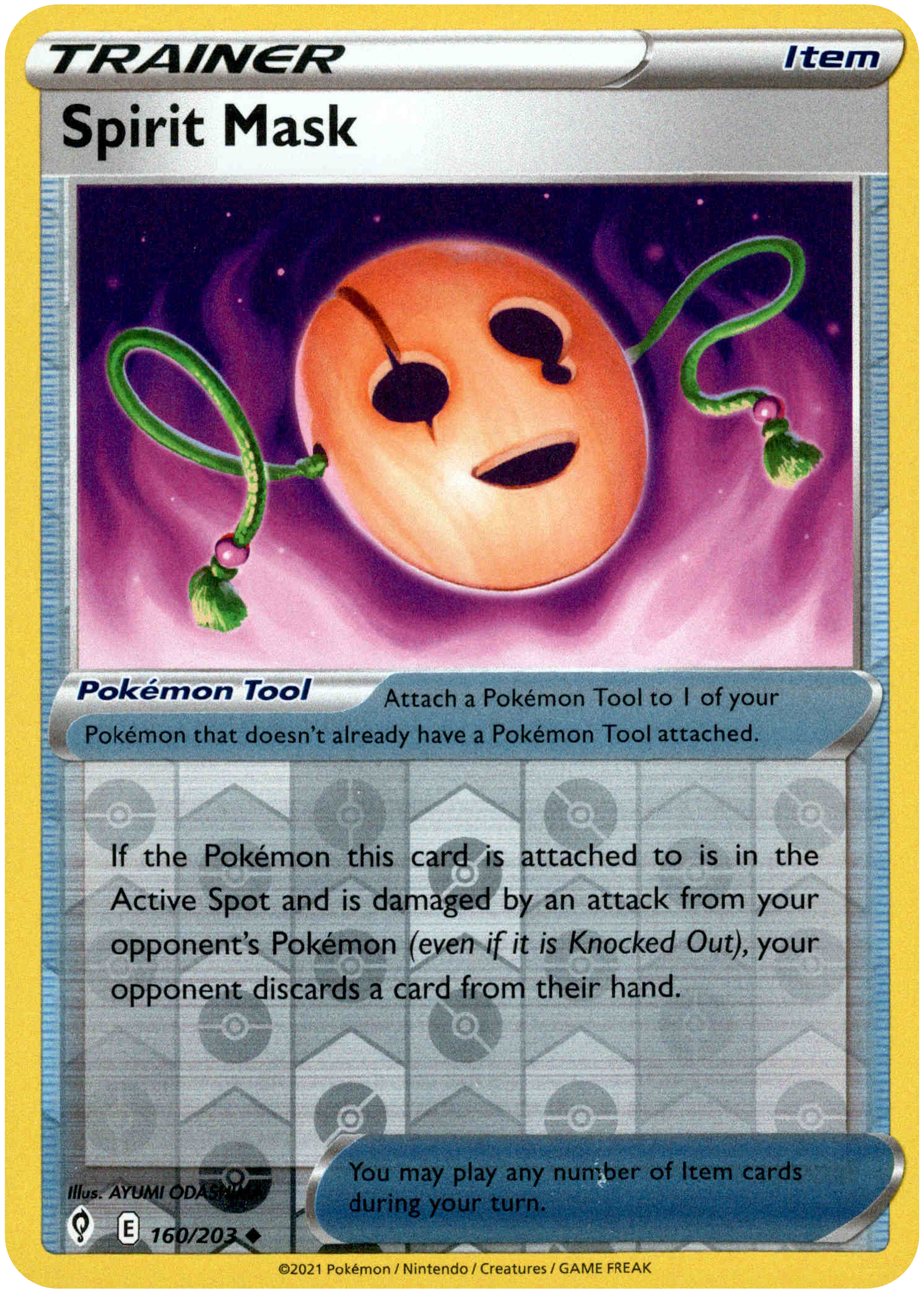 Spirit Mask - 160/203 - Evolving Skies - Reverse Holo - Card Cavern