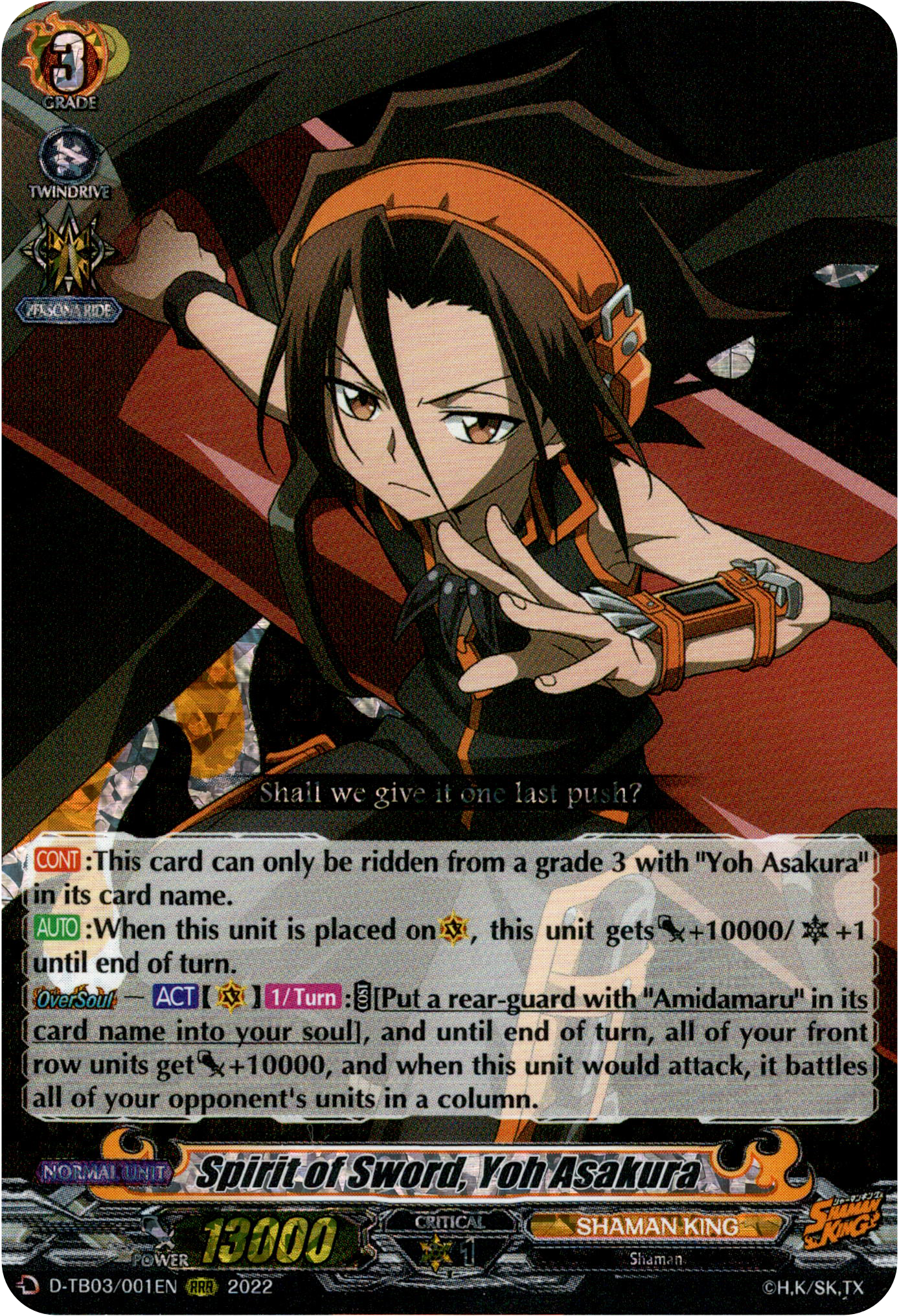 Spirit of Sword, Yoh Asakura - D-TB03/001EN - Shaman King - Card Cavern