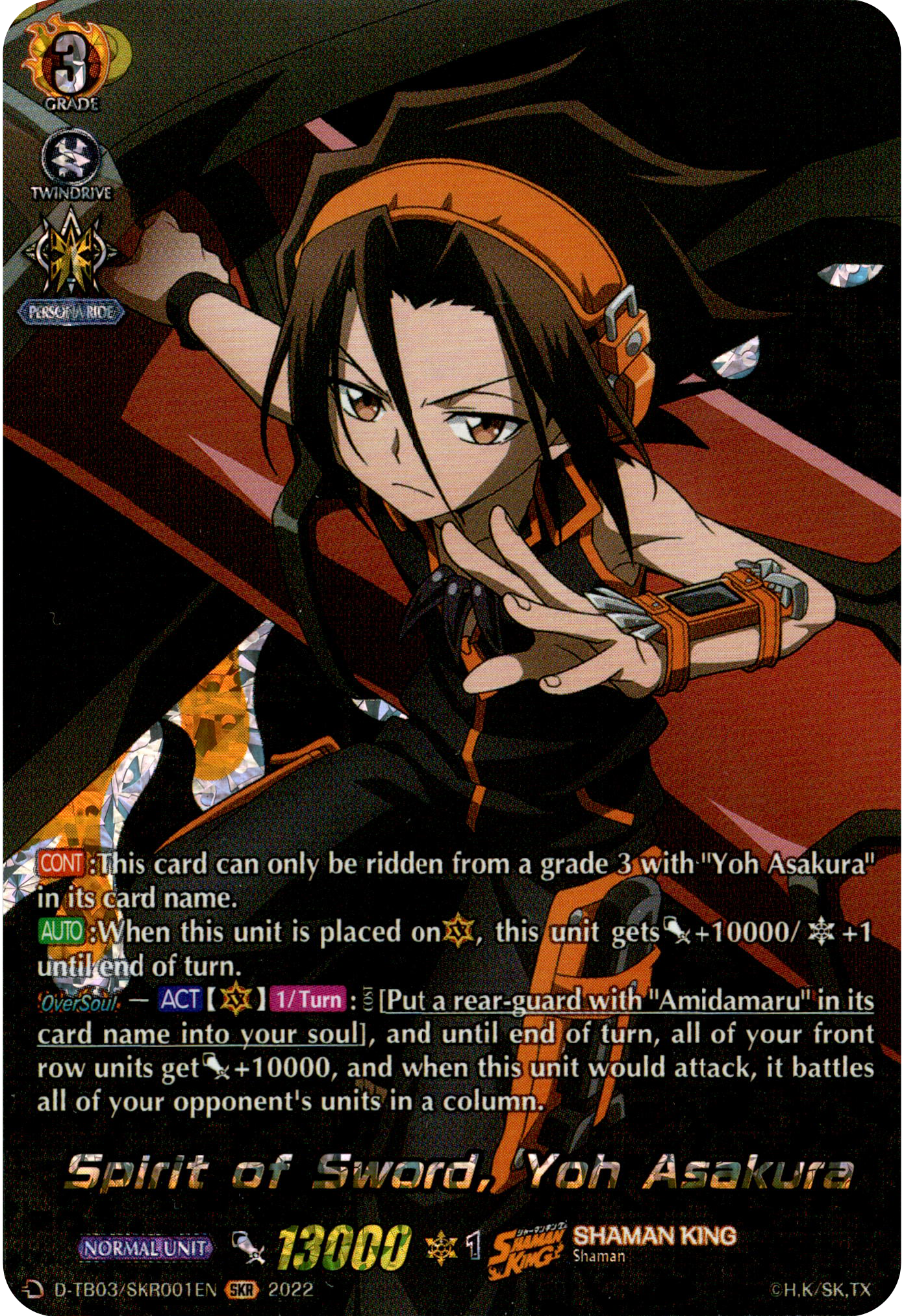 Spirit of Sword, Yoh Asakura - D-TB03/SKR001EN - Shaman King - Card Cavern