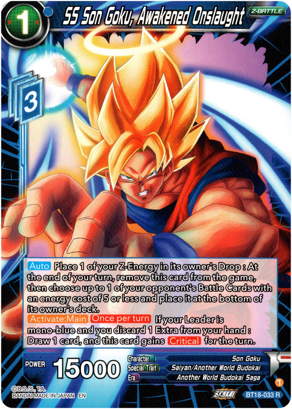 SS Son Goku, Awakened Onslaught - BT18-033 - Dawn of the Z-Legends - Card Cavern