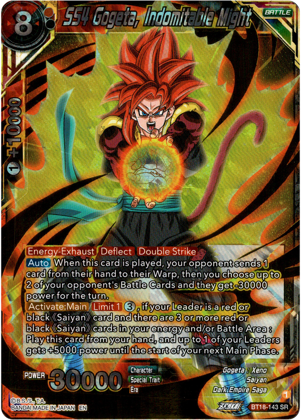 SS4 Gogeta, Indomitable Might - BT18-143 - Dawn of the Z-Legends - Card Cavern