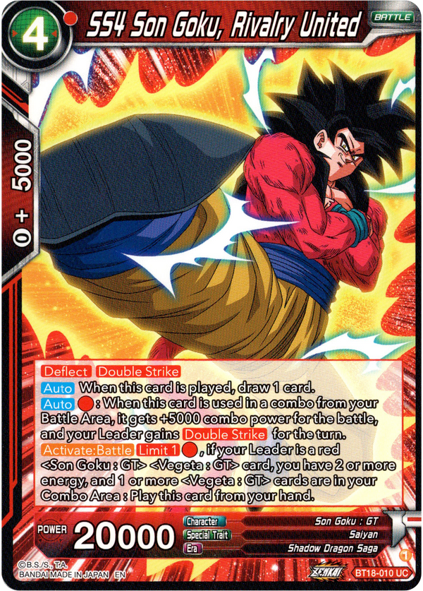 SS4 Son Goku, Rivalry United - BT18-010 - Dawn of the Z-Legends - Card Cavern