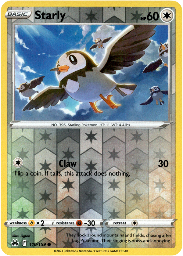 Starly - 110/159 - Crown Zenith - Reverse Holo - Card Cavern