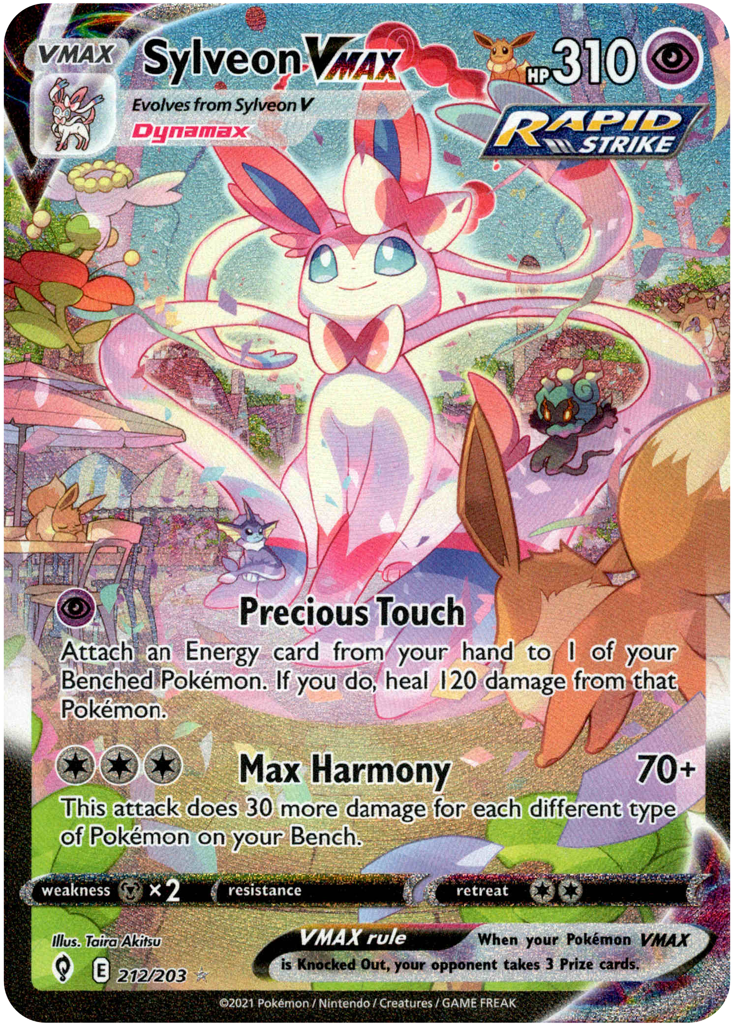 Sylveon VMAX Alternate Art Secret Rare - 212/203 - Evolving Skies - Holo - Card Cavern