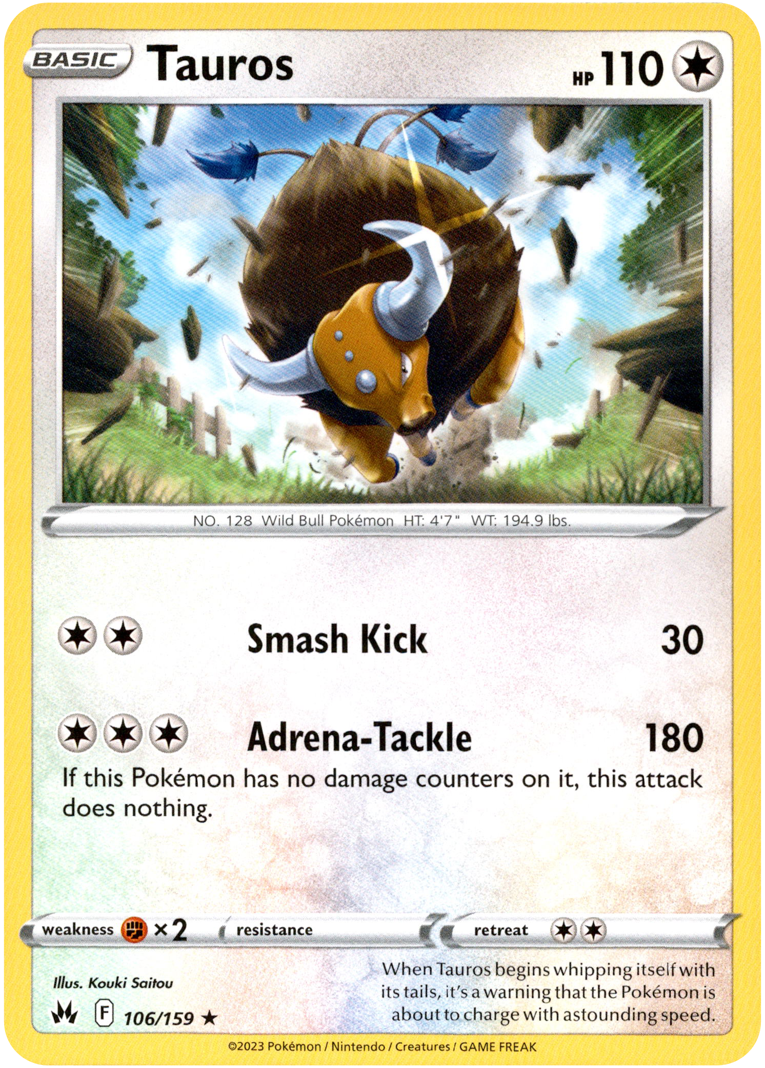 Tauros - 106/159 - Crown Zenith - Card Cavern