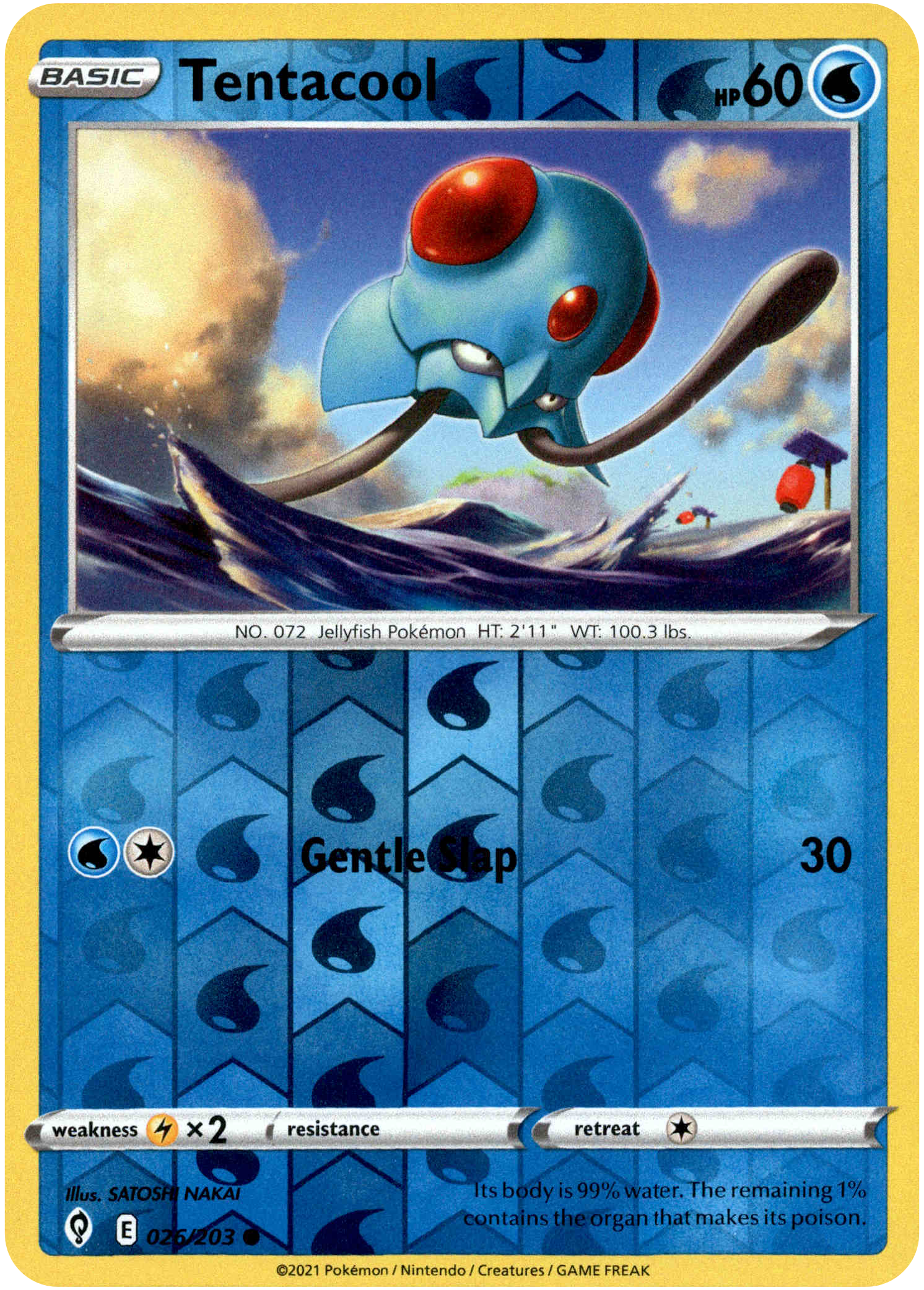 Tentacool - 026/203 - Evolving Skies - Reverse Holo - Card Cavern